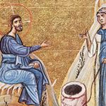 Convorbirea lui Iisus cu Femeia Samarineancă la Fântana lui Iacob, lângă cetatea Sihar, Samaria, apa cea vie