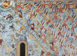 Scara raiului (Mănăstirea Sucevița), frescă, pictură exterioară, scara dumnezeiescului urcuș