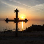 Cruce pe Muntele Athos, apus de soare, răstignire, Aghion Oros