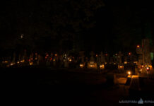 Cimitirul Mănăstirii Putna în noaptea Sfintei Învieri, Paștele