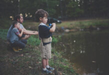 Tată, copil, pescuit