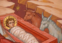 Nașterea Domnului (frescă de Mihai și Gavril Moroșan, Mănăstirea Putna)