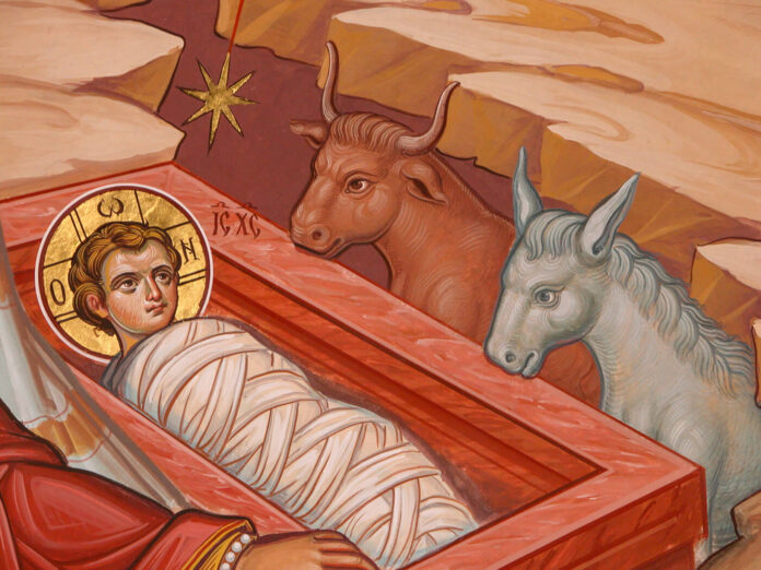 Nașterea Domnului (frescă de Mihai și Gavril Moroșan, Mănăstirea Putna)